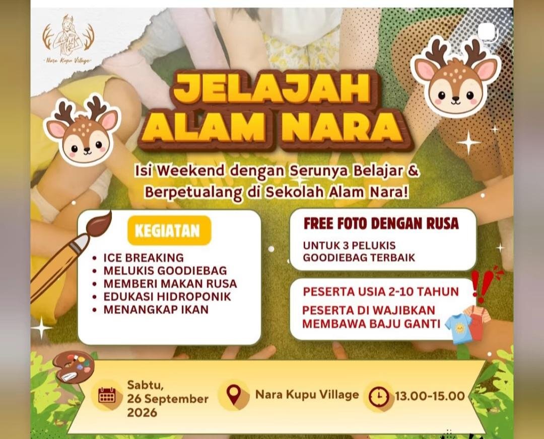 Nara Kupu Village Gelar Kegiatan “Jelajah Alam Nara” untuk Edukasi Anak di Akhir Pekan